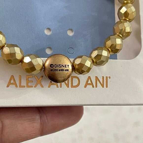 Disney Alex & Ani Beauty and The Beast Gold Pearl Wrap Bracelet - Picture 8 of 10